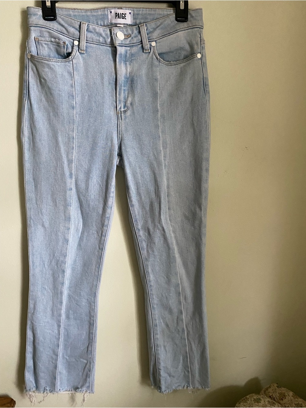 PAIGE Flare Collette Jeans Crop in Light Wash